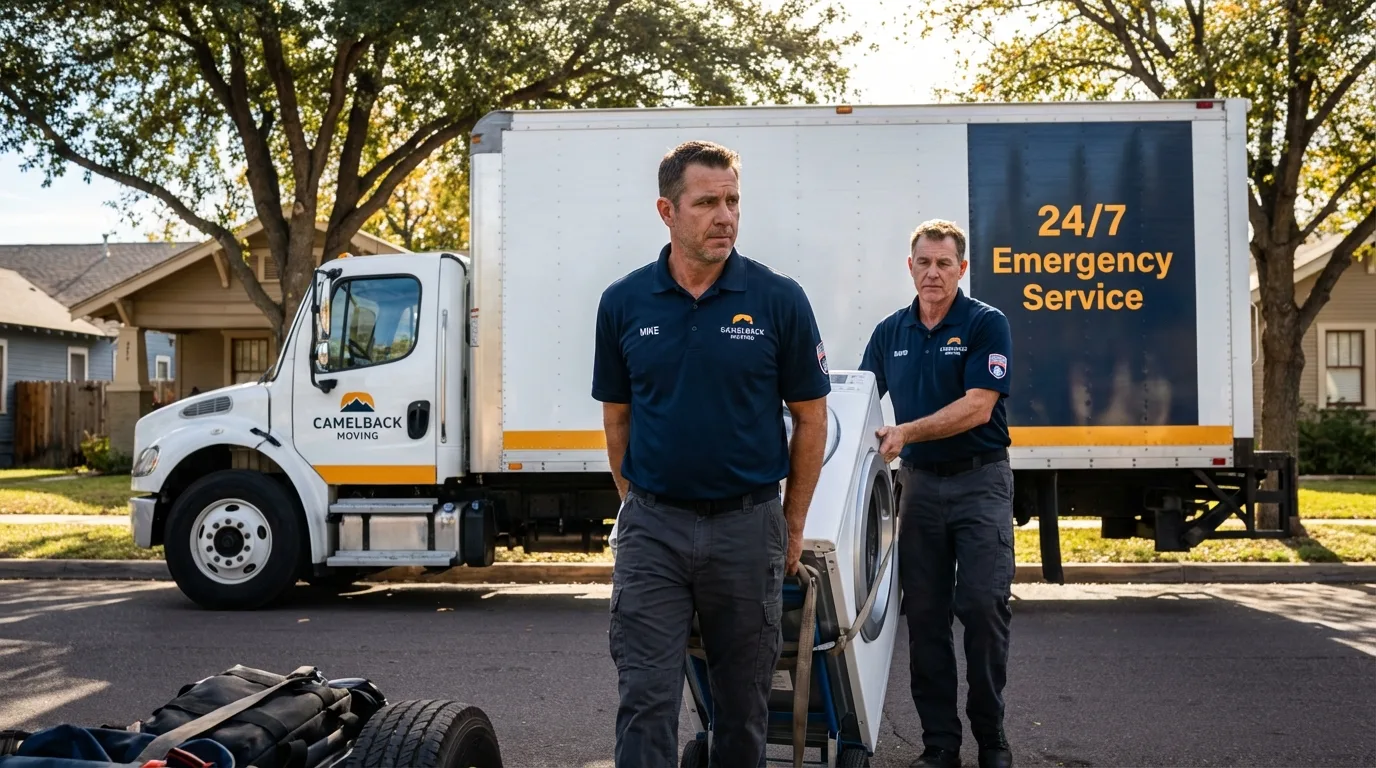 CamelBack Moving crew loading furniture in Sulphur Springs, TX