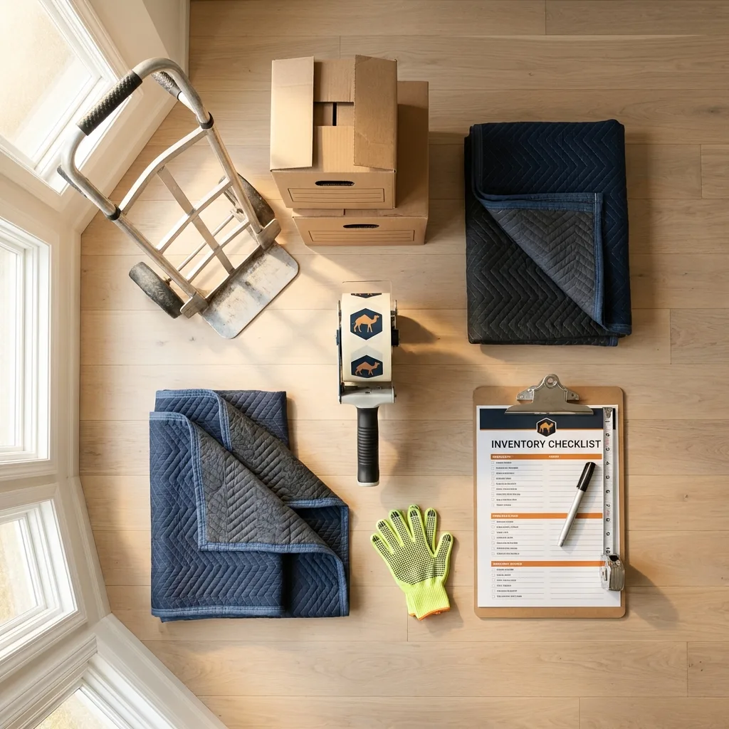 Professional moving supplies and packing materials layout for Sulphur Springs residential relocations